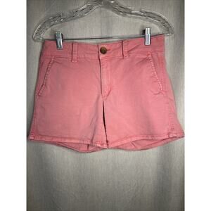 American Eagle Outfitters Barbie Pink MIDI Chino Stretch Shorts Womens Sz 6